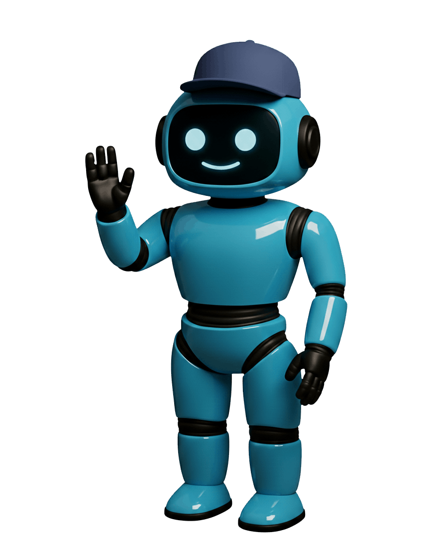 Softize AI Chatbot Character - Friendly AI assistant with cap