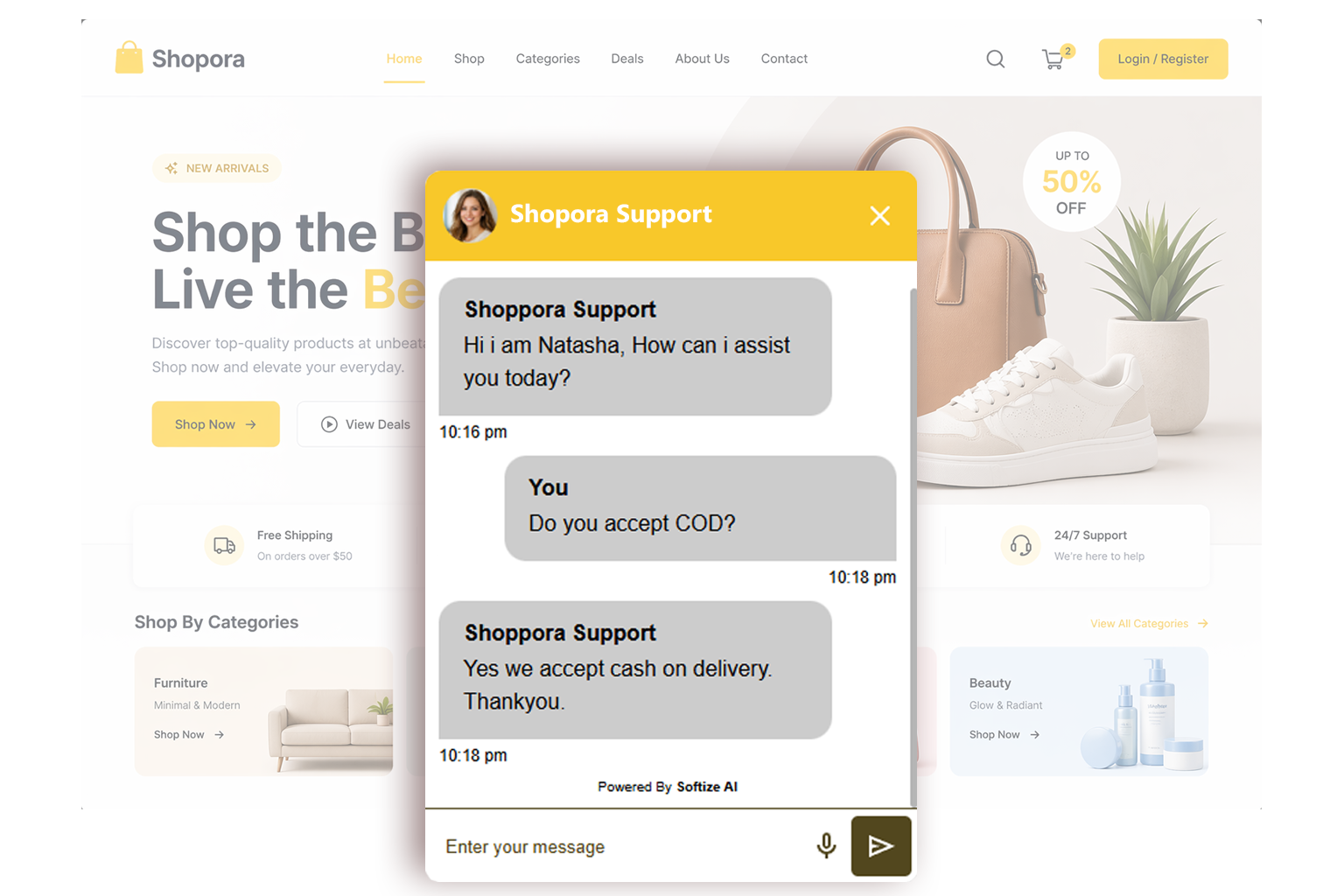 Softize AI Chatbot Character - Friendly AI assistant with cap